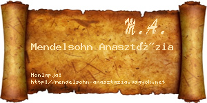 Mendelsohn Anasztázia névjegykártya
